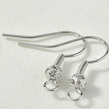 Ear Wire w/Ball & Coil 21mm Platinum Plated